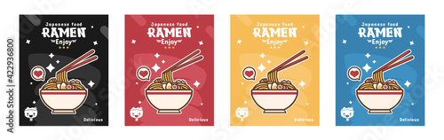 Japanese food ramen noodle poster