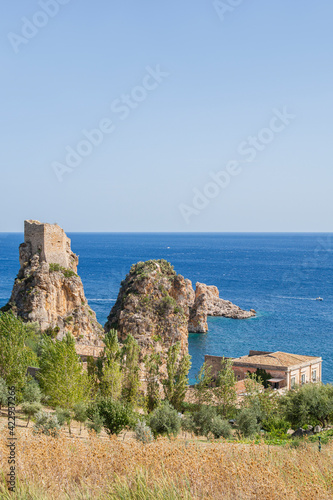View of The Zingaro nature reserve  Sicily  Italy
