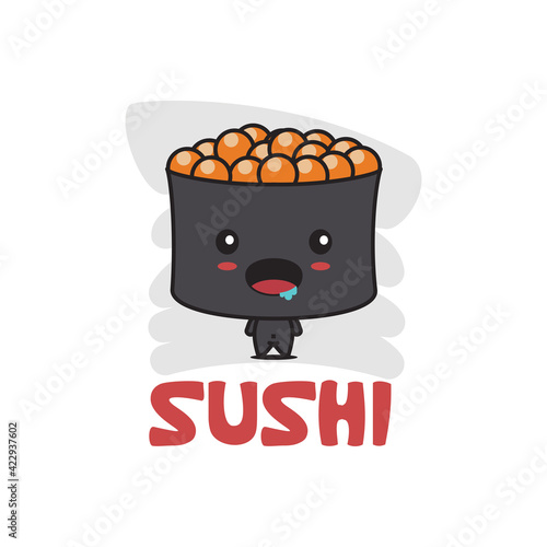 Cute sushi mascot character