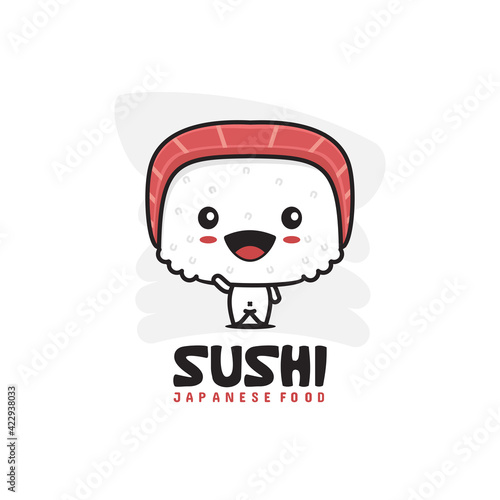 cartoon vector of cute sushi character