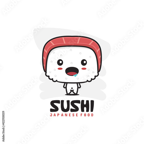cartoon vector of cute sushi character