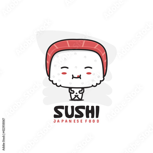 cartoon vector of cute sushi character