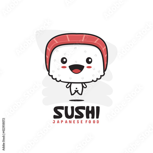 cartoon vector of cute sushi character