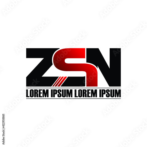 ZSN letter monogram logo design vector
