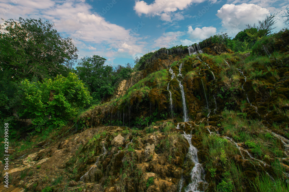 (Güney district - Denizli - Turkey) The most beautiful natural waterfall of the region in Güney district