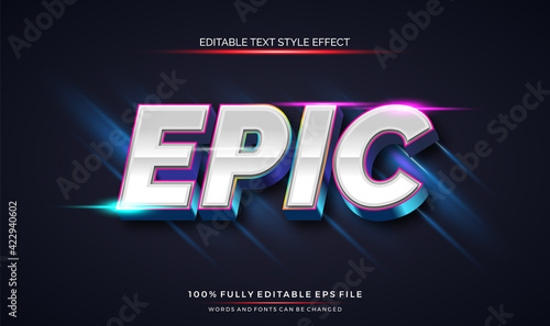 modern editable Text Style Effect with shiny bright color vector editable font