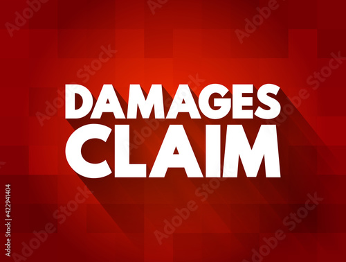 Damages Claim text quote, concept background