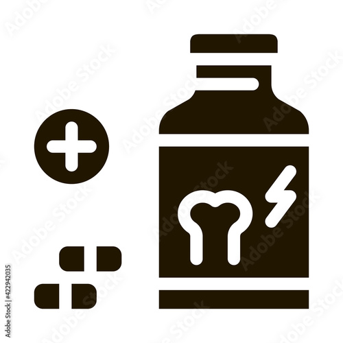 vitamin for strengthening bones icon Vector Glyph Illustration