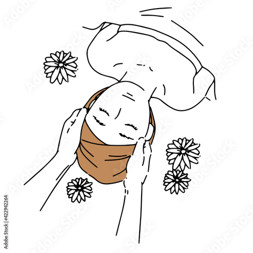 エステ 女性 マッサージ 寝る イラスト