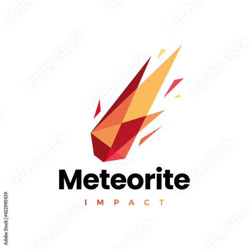 meteorite impact geometric polygonal logo vector icon illustration