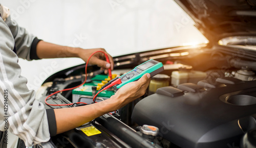 Auto mechanic Check batteries, repair, and replace engine parts.