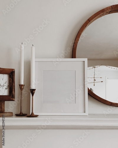 Empty frame in interior of a modern Living rooom