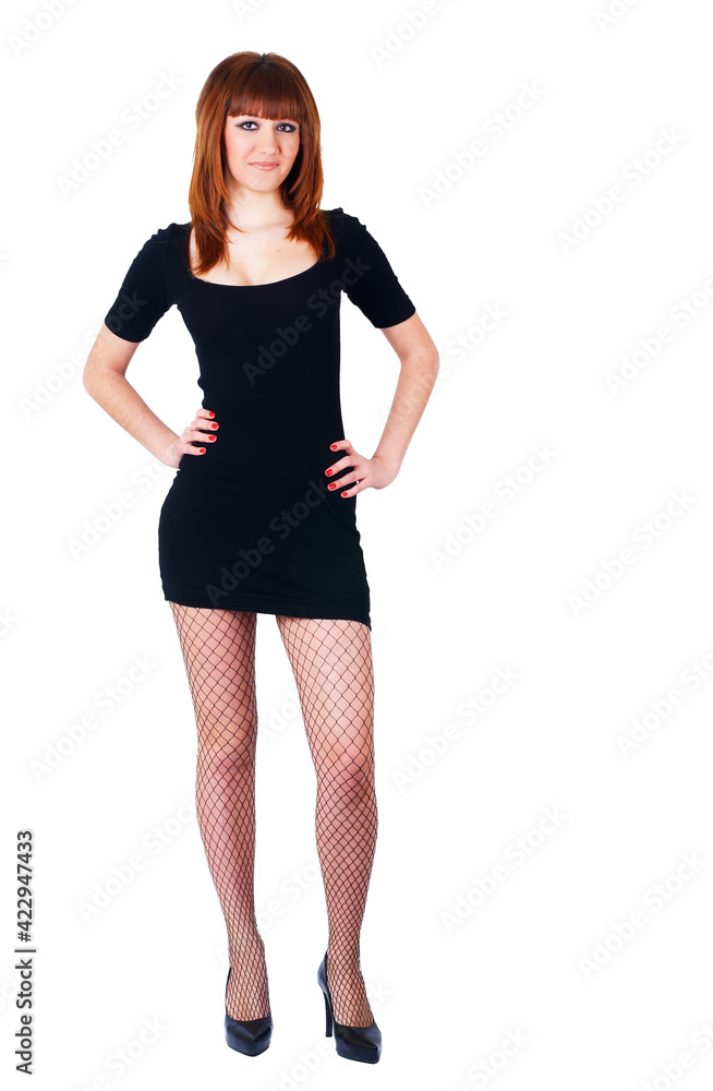 Attractive red-haired girl with beads Attractive red-haired girl with beads