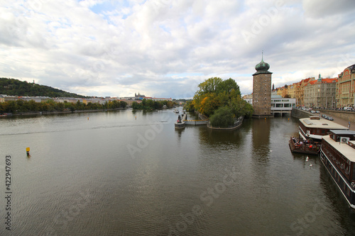 City of Prague. View of the Vltava river.