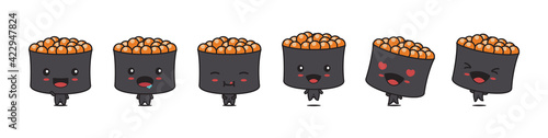 Cute sushi mascot characters