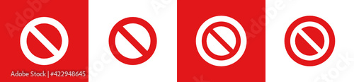 Red ban banned stop or restriction sign icon vector illustration.