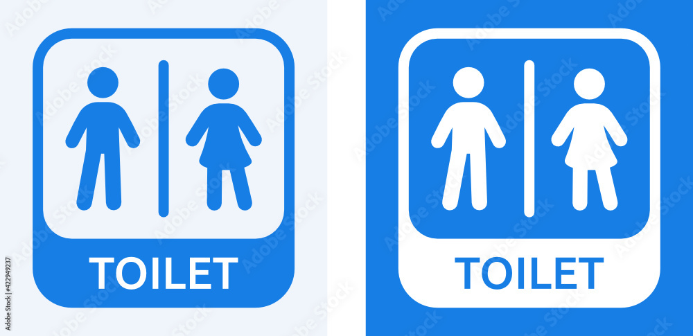 Toilet and restroom sign board. Male, female icon symbol vector illustration. Toilet and restroom sign board. Male, female icon symbol vector illustration.