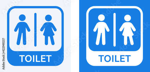 Toilet and restroom sign board. Male, female icon symbol vector illustration.