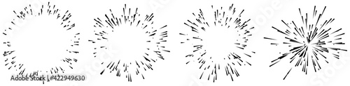 Radial, radiating lines, stripes abstract element for explosion, burst, spread theme