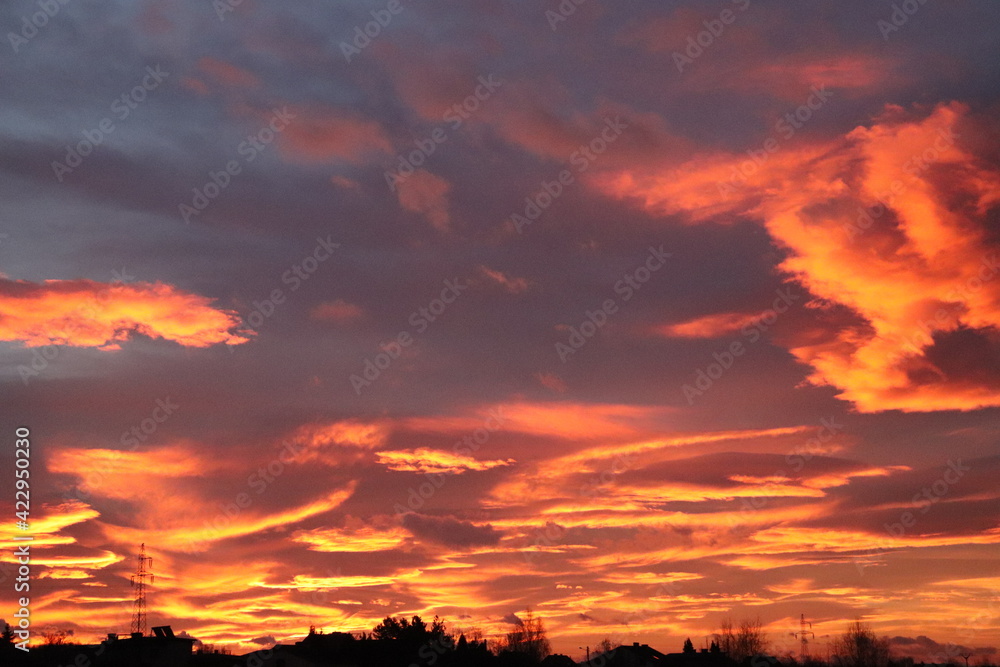 Fototapeta premium fire in the sky