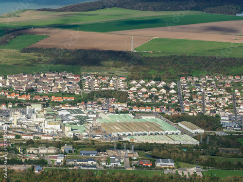 vue aérienne de la ville du Tréport en Seine-Maritime en France