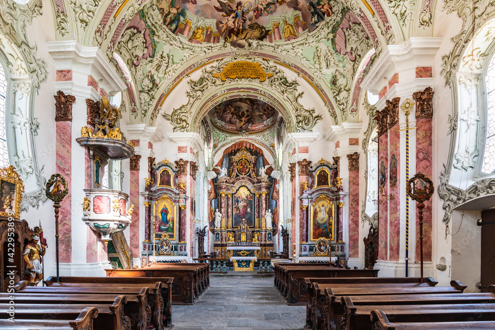 Fototapeta premium Glimpses of the ancient Dolomite town of San Candido.