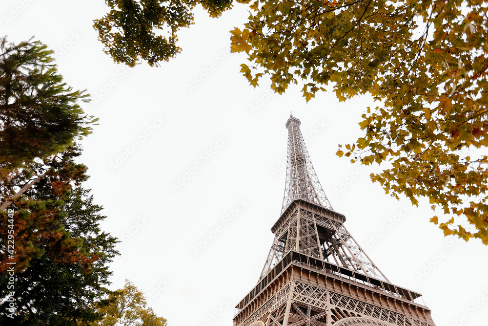 Eiffel tower in autumn. France trip during vacation Eiffel tower in autumn. France trip during vacation