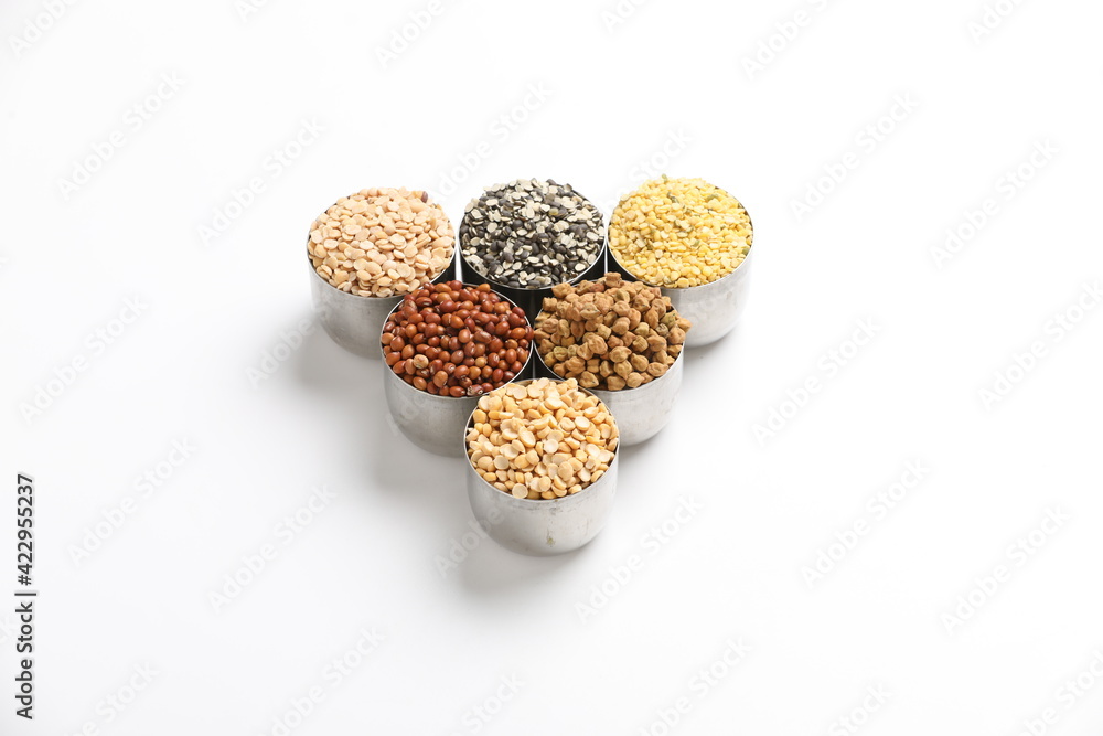 Dry Beans in bowl on white background Dry Beans in bowl on white background