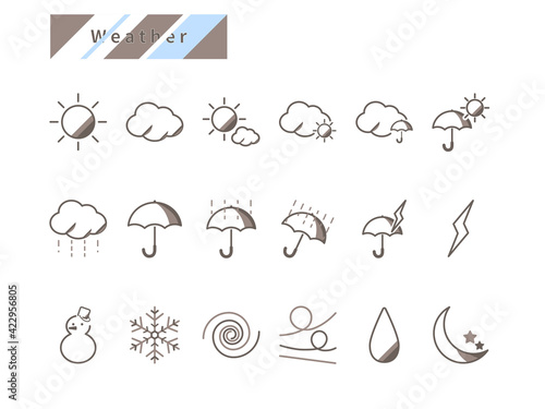 天気 アイコンセット（単色）