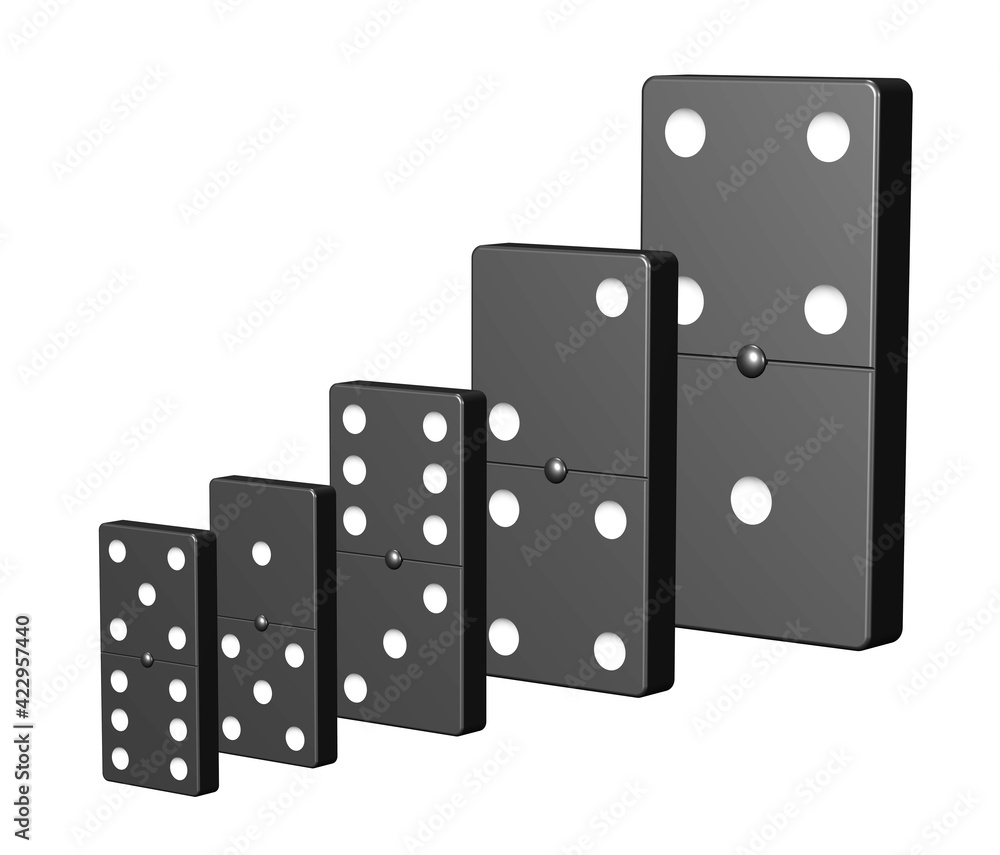 immer größer werdende Dominosteine, wachsende Aufgaben immer größer werdende Dominosteine, wachsende Aufgaben