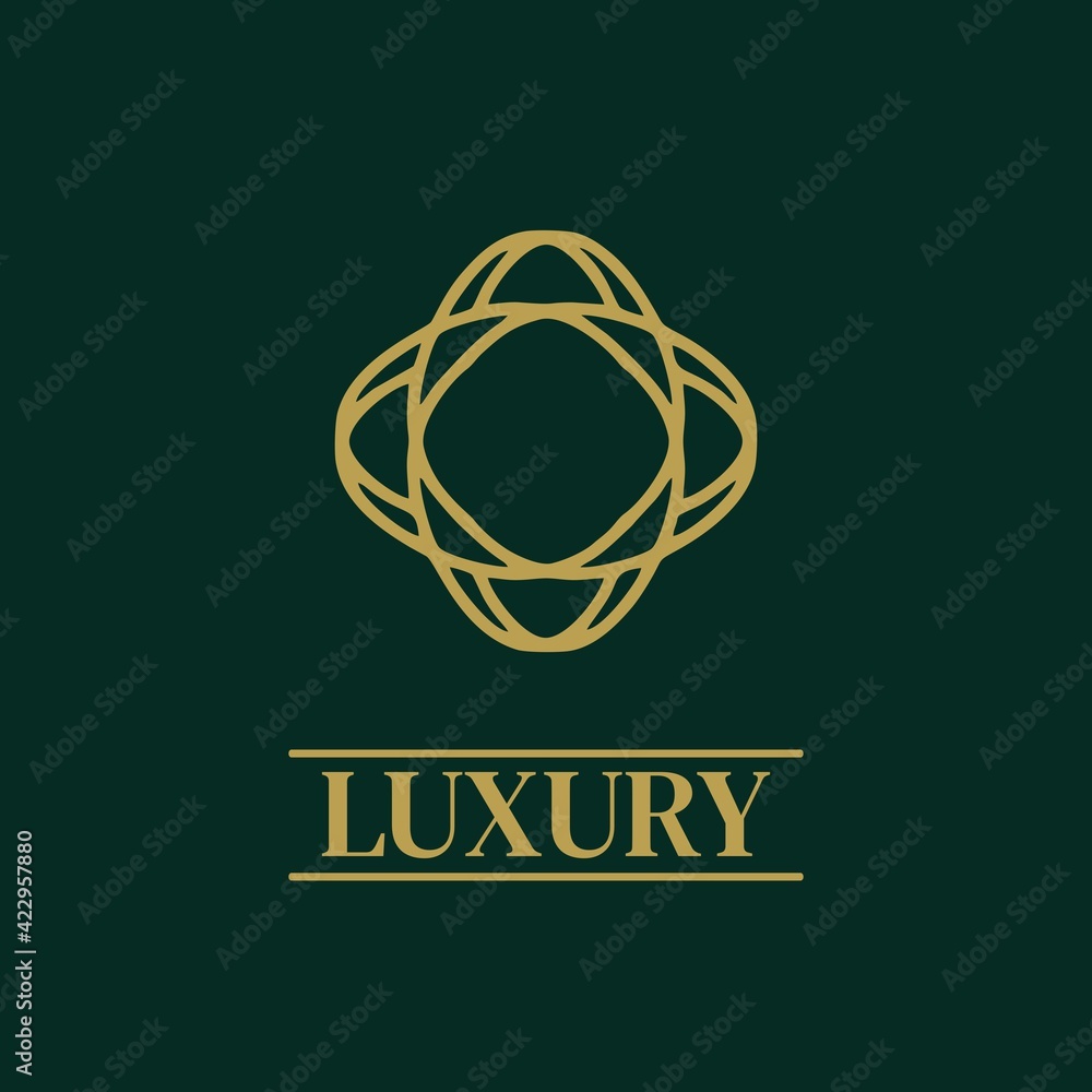 Fototapeta premium Mandala Geometric ornament logo Elegant premium icon vector design