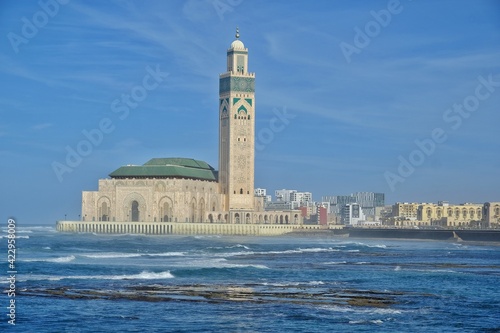  The beautiful mosque Hassan 2 next to the sea in Casablanca Morocco 