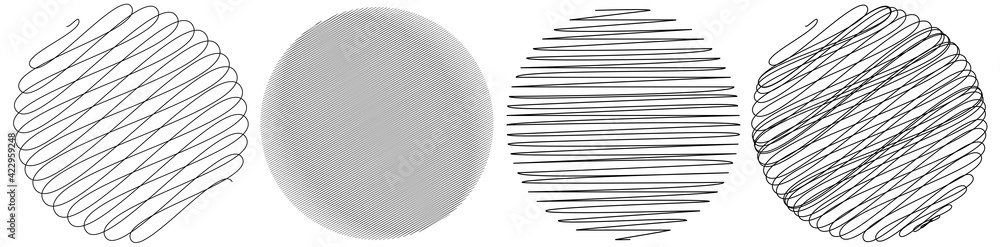 Circle with scribble, sketch, doodle effect pattern Circle with scribble, sketch, doodle effect pattern
