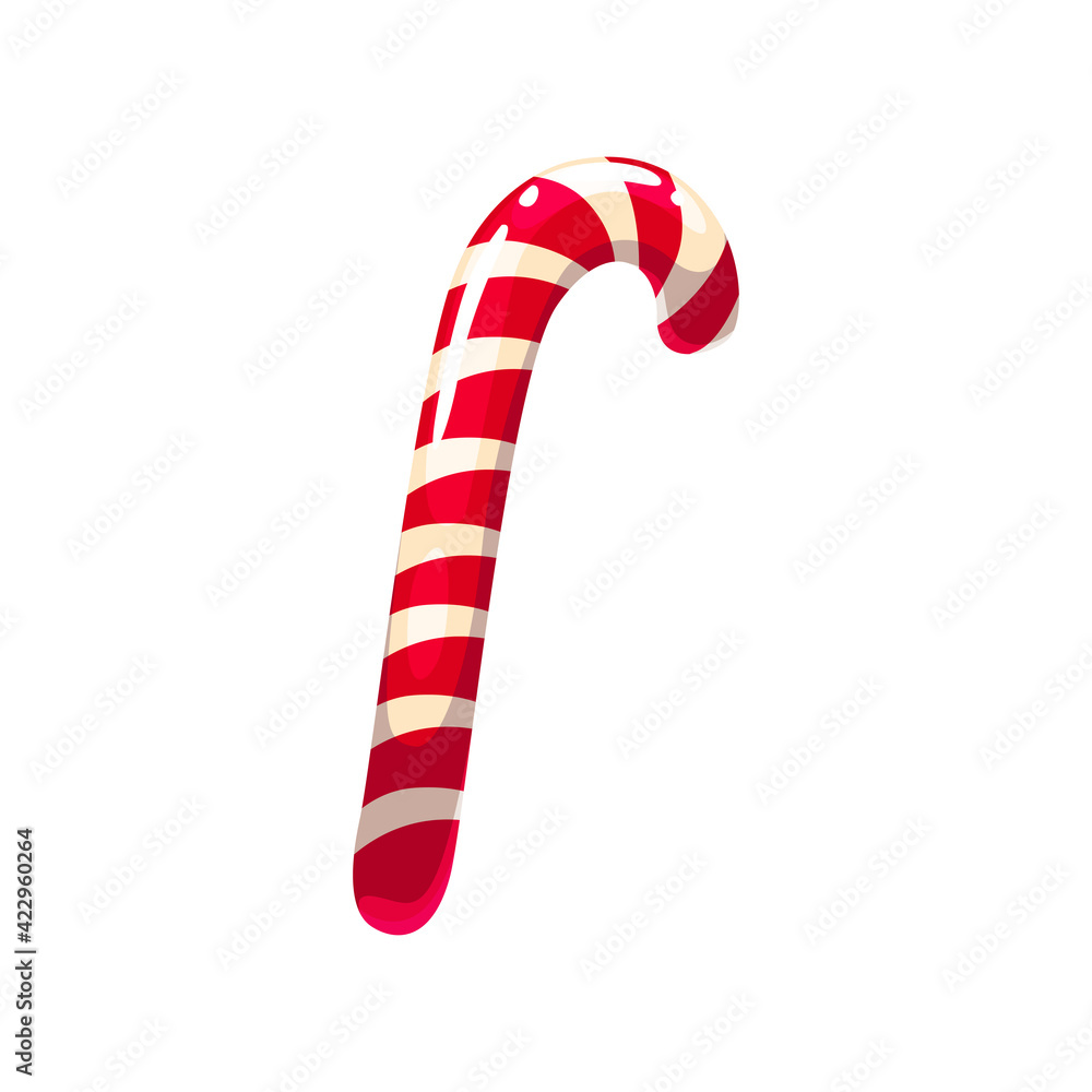 Candy cane, striped Christmas sweet isolated 3D realistic icon. Vector peppermint striped candy cane Halloween trick or treat sweets. Candycane stick, sugar lolly with red and white stripes Candy cane, striped Christmas sweet isolated 3D realistic icon. Vector peppermint striped candy cane Halloween trick or treat sweets. Candycane stick, sugar lolly with red and white stripes
