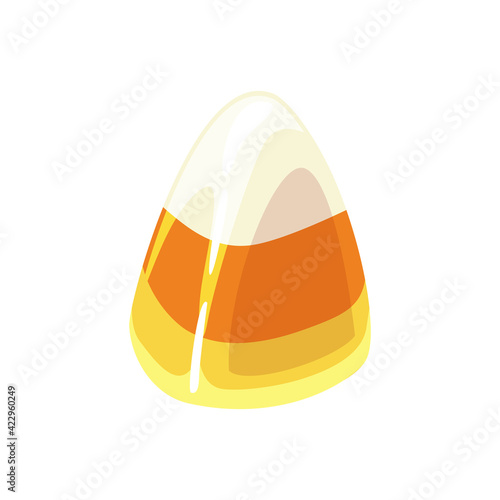 Marmalade or jelly candy isolated three color sweet candy. Vector sweet yellow dessert, tasty caramel chewy gum or sucker in white, yellow and orange color. Chocolate candy birthday Halloween dessert