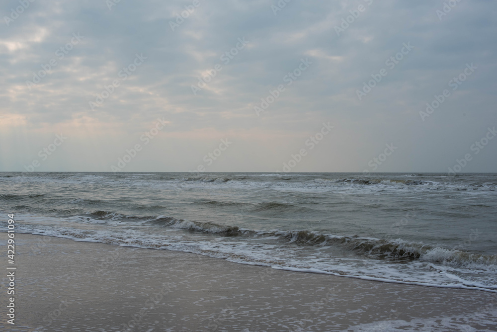 waves on the beach on the north sea 