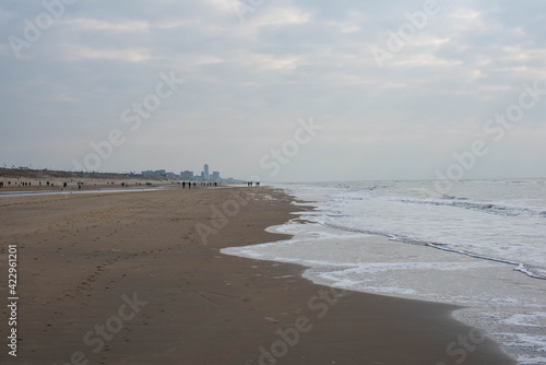 waves on the beach on the north sea 