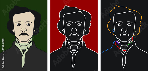 Portrait of an old man with different colors combination.