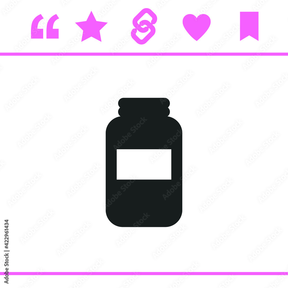 Simple black vector icon on white background Simple black vector icon on white background