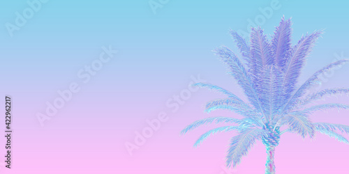 art with pink blue palm