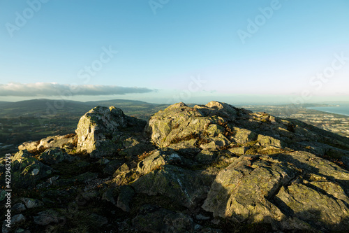 sunset over the mountains in Dublin Ireland