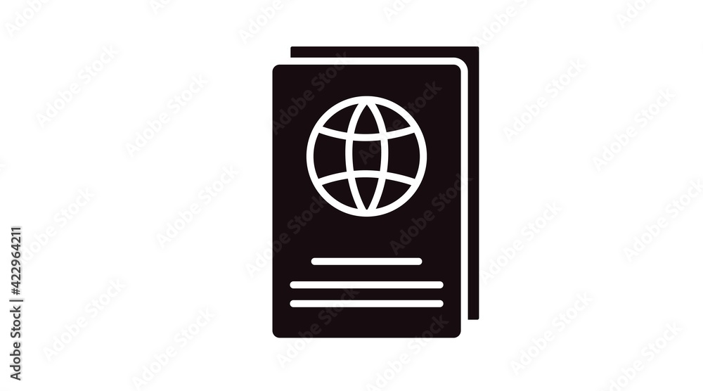 Passport Icon. Vector Isolated Black and White Illustration of a Passport. Passport Icon. Vector Isolated Black and White Illustration of a Passport.