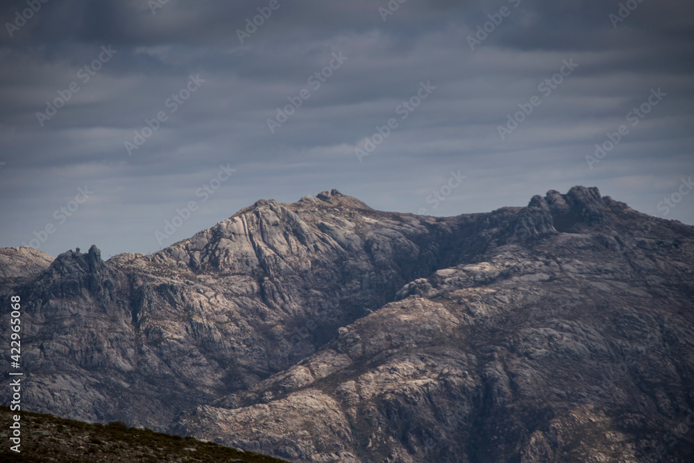 Mountain rocky landscape in a cloudy spring day