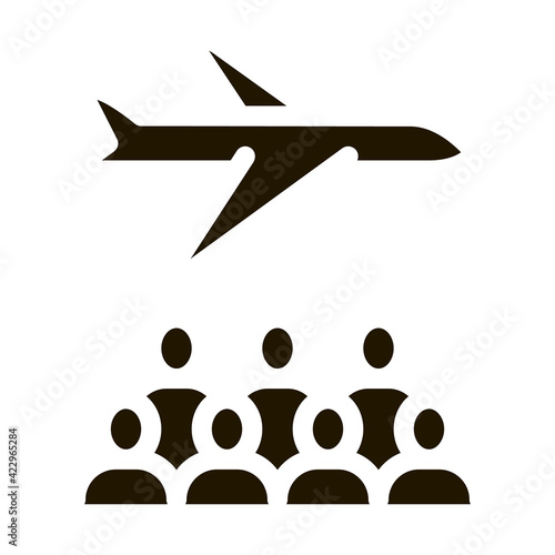 aircraft passengers icon Vector Glyph Illustration