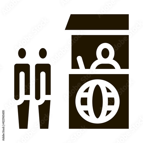 people on check control icon Vector Glyph Illustration