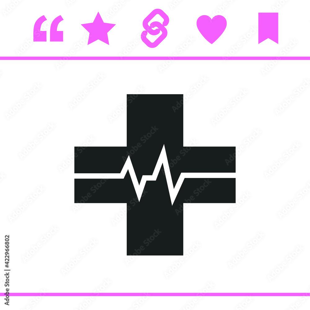 Simple black vector icon on white background Simple black vector icon on white background
