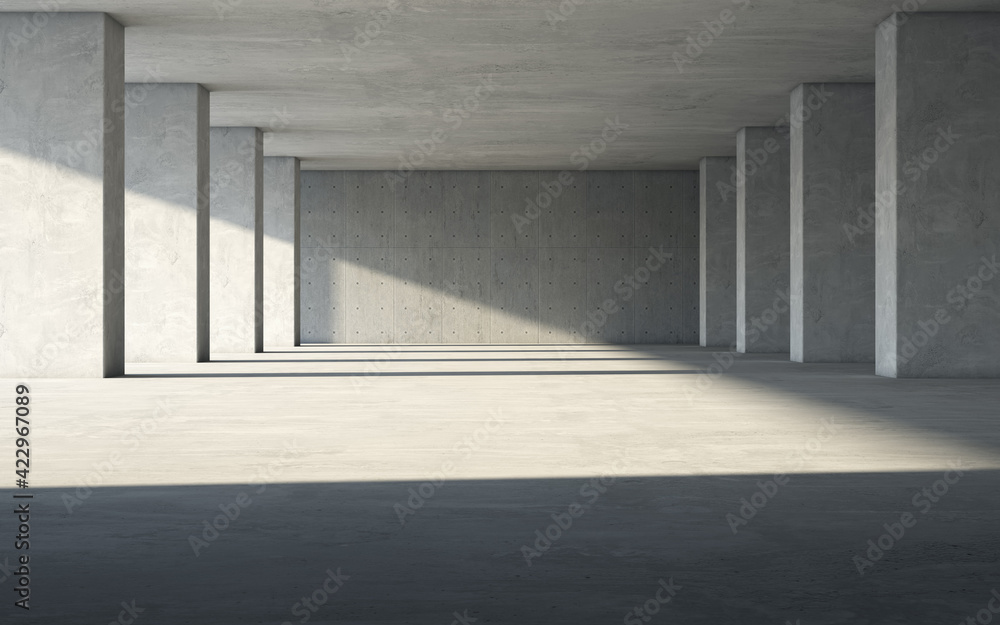 Fototapeta premium Abstract empty, modern concrete interior. 3d rendering