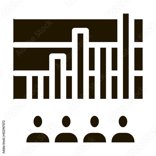tourist bar graph icon Vector Glyph Illustration
