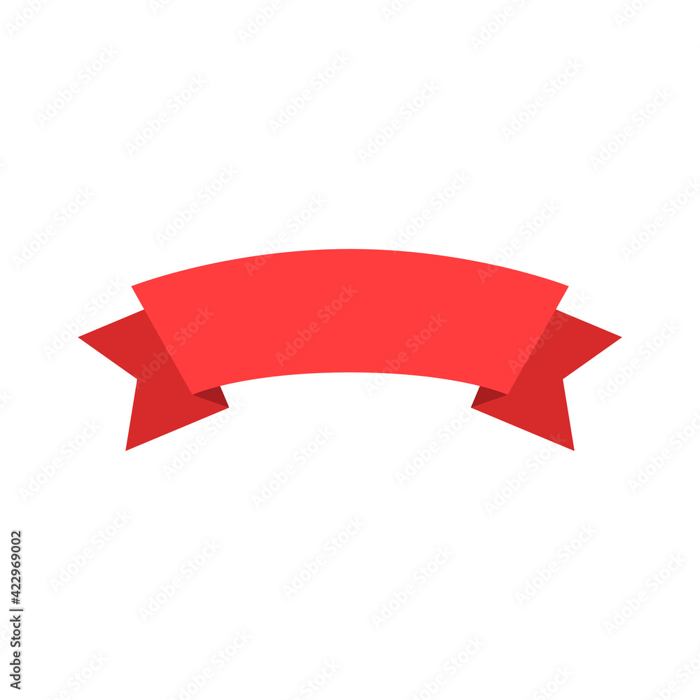 Red ribbon, vector illustration isolated on white background Red ribbon, vector illustration isolated on white background