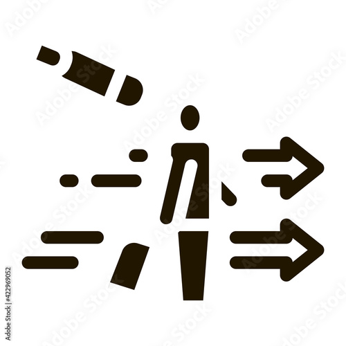 migratory man tourist icon Vector Glyph Illustration